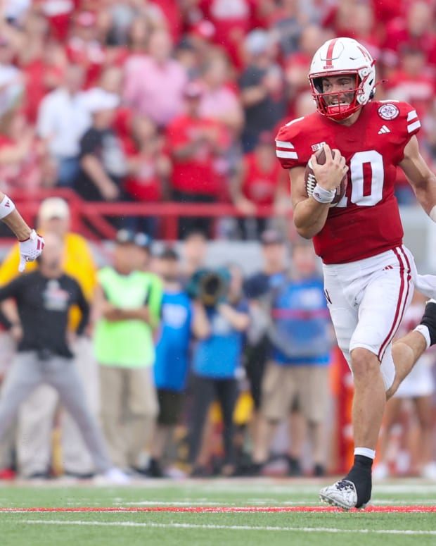 Heinrich Haarberg 72-yd TD run 4Q 2023 Nebraska football vs Louisiana Tech